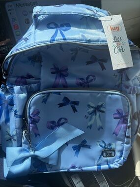 Lug Light Blue Bow Print small Backpack